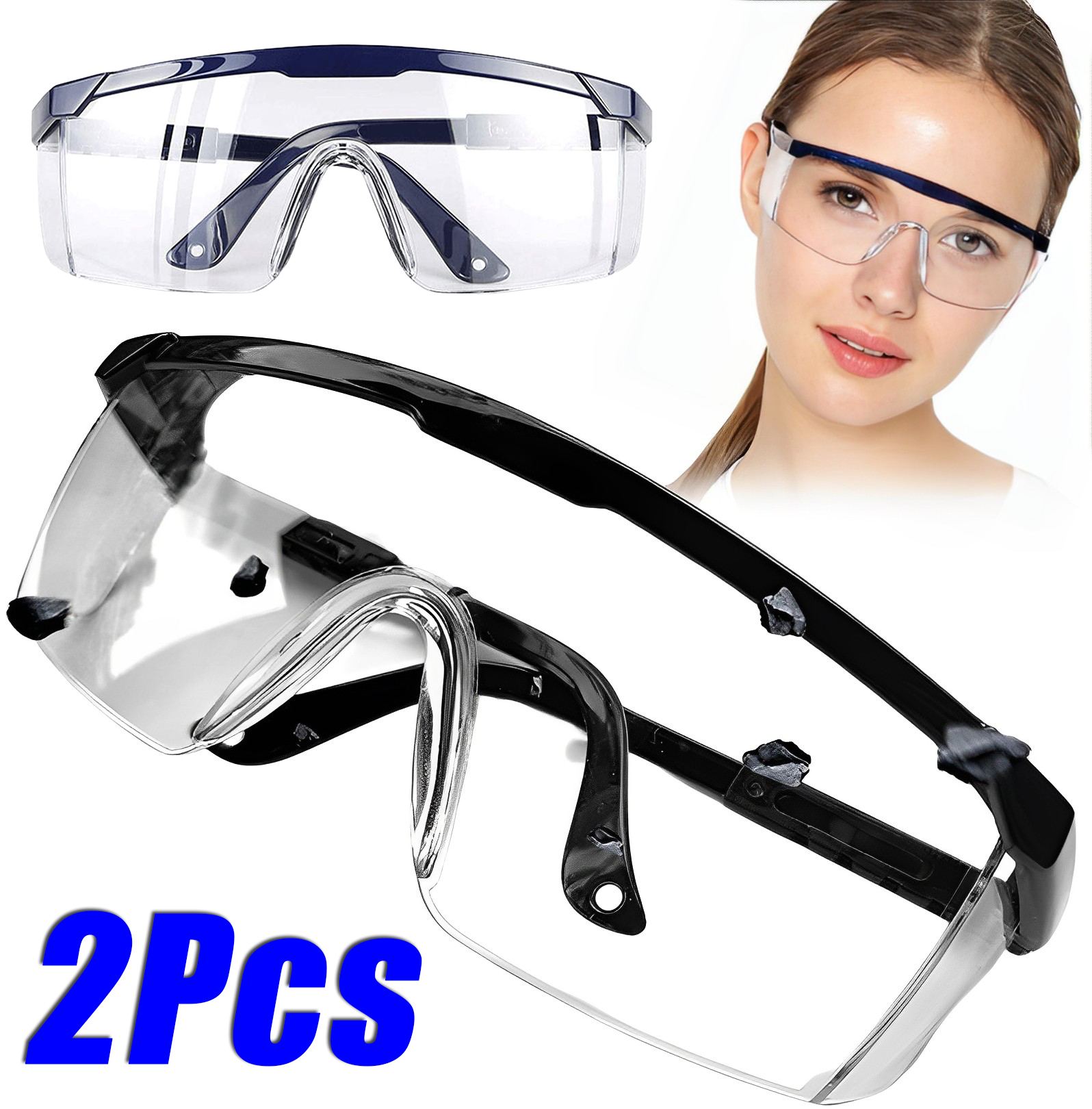 2 szt. Okulary ochronne chroniące przed rozpryskami Ochrona oczu Gogle laboratoryjne Ochronne przemysłowe gogle przeciwpyłowe Okulary rowerowe