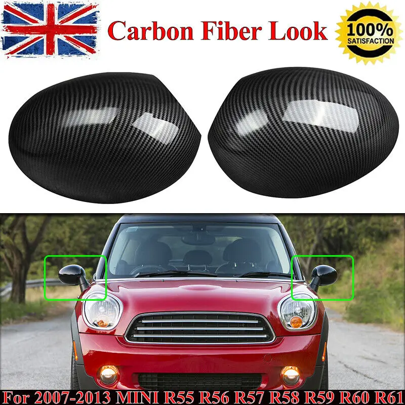 Coppia LH + RH Wing Mirror Cover Caps involucro per Mini Cooper R55 R56 R57 R58 R59 R61