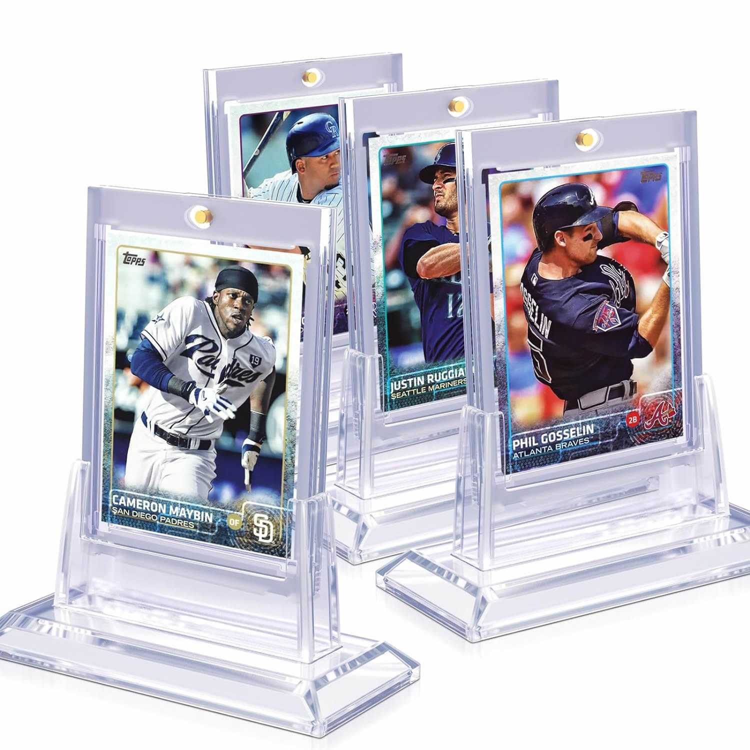 Suporte de cartão magnético para cartões Yugioh, vitrine comercial, protetores, mangas plásticas rígidas, beisebol, futebol, esportes, 35PT, conjunto de suporte,
