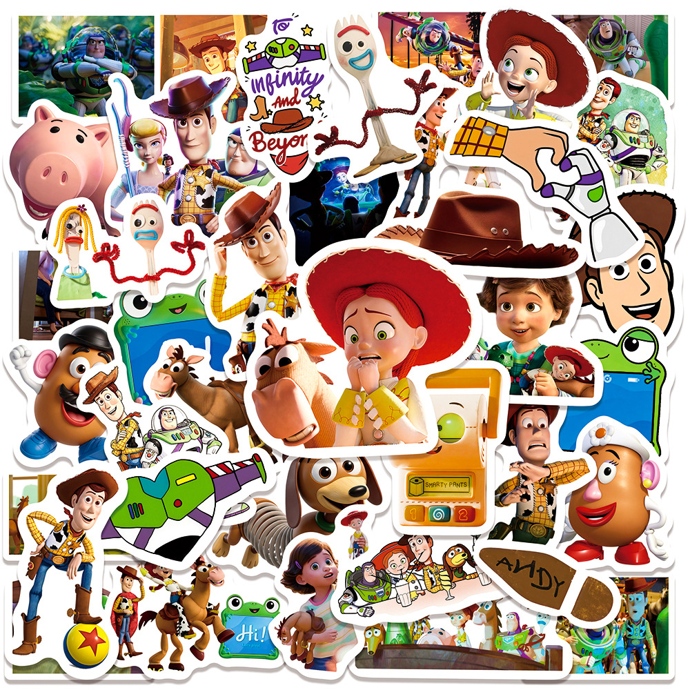50 SZTUK Nowe Naklejki Graffiti z Filmu Animowanego Toy Story Disneya, Dekoracja na Bagaż, Telefon, Gitarę, Album, Kubek, Samochód, Klasyczne Zabawki dla Dzieci
