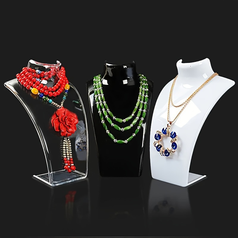 1 unidad de soporte sencillo para exhibición de joyas, organizador de collares, colgantes y pendientes con forma de cuello, para tienda y hogar