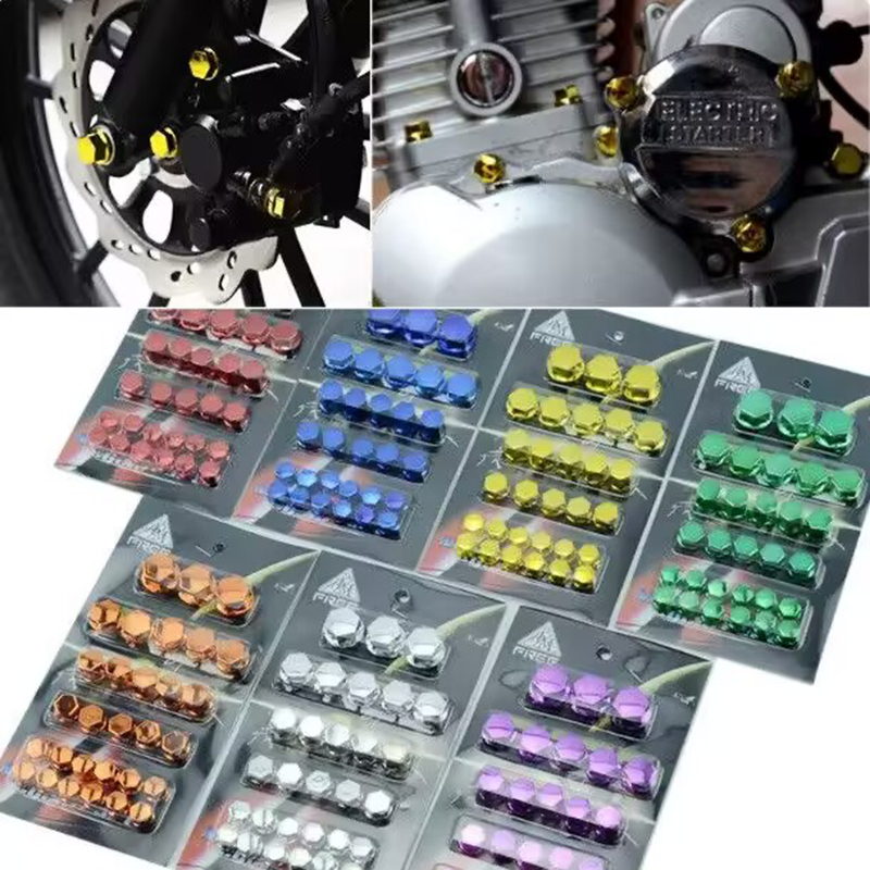 オートバイカラーナットカバー30個入り改造ネジキャップ装飾、モータースクーター電動車アクセサリー用1.4/1.2/1/0.8CM