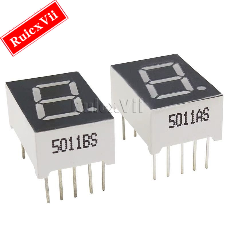 10 sztuk 1-cyfra LED cyfrowy w kształcie tuby 0.5 Cal czerwony podświetlenie 5011BS wspólne pozytywne/5011AS wspólne negatywne
