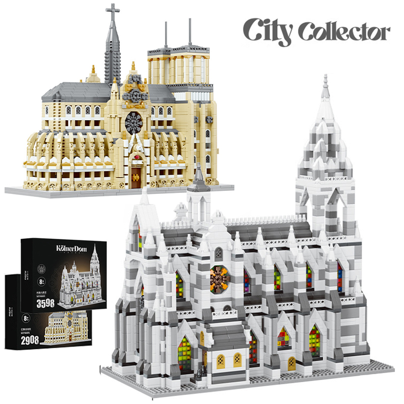 Città Famosa Cattedrale di Colonia Architettonica Micro Mattoni Building Blocks Street View Notre-Dame de Paris Giocattoli da Costruzione