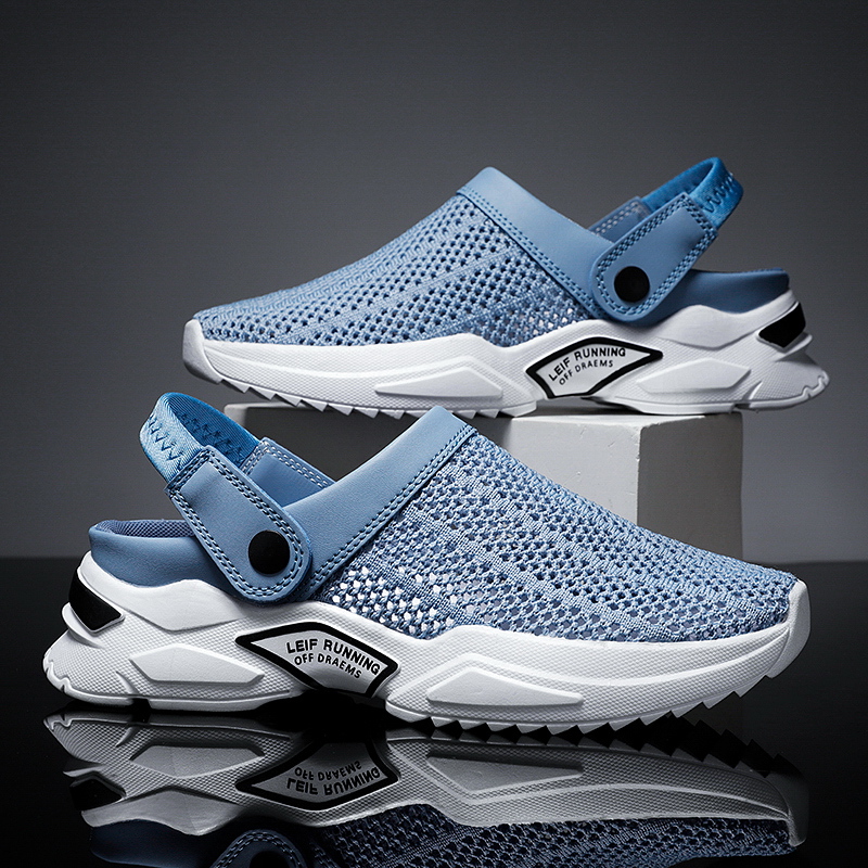 Nuevas sandalias informales para hombre, zapatillas de verano, zapatillas deslizantes, zapatos sin cordones, zapatillas cómodas suaves transpirables de malla para hombre