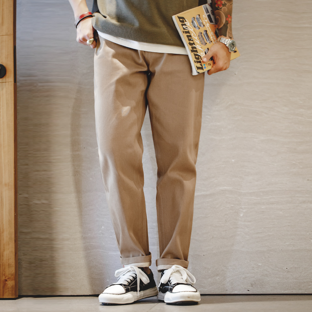 Maden Men 카키 로우 청바지 11.7OZ Redline Selvedge 데님 청바지 Amekaji 스트레이트 팬츠 남성 캐주얼 바지 Hombre Solid Pants