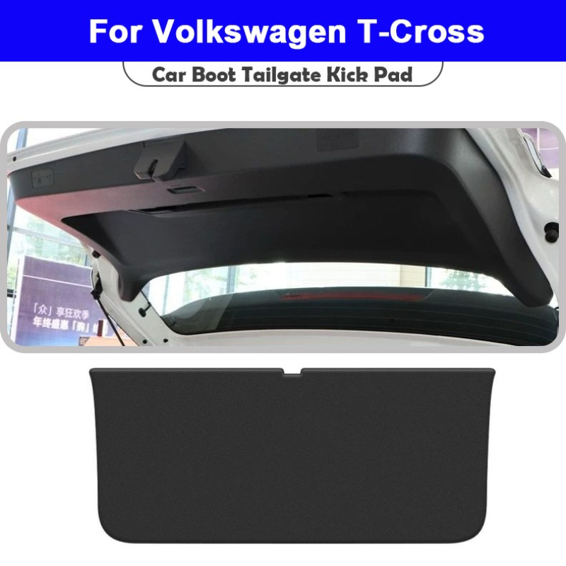 Untuk Volkswagen VW T-Cross 2018-2026 Bantalan Tendangan Pintu Belakang Boot Mobil Kulit Anti Tendangan Anti-kotor Aksesori Pelindung Keset Pintu Bagasi