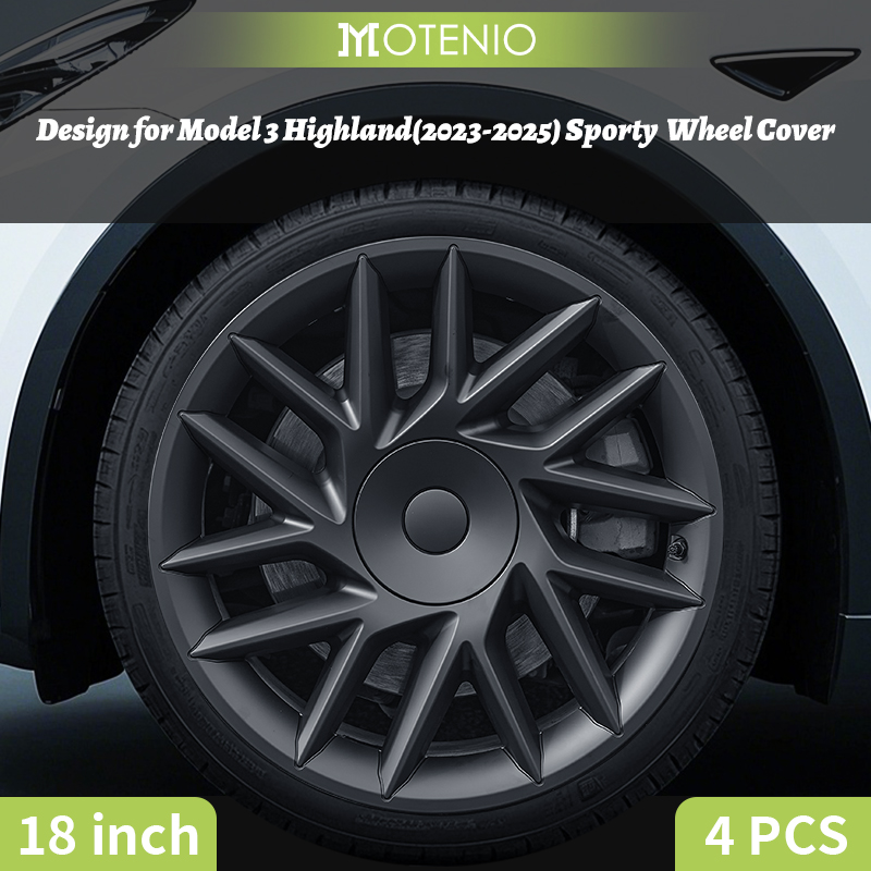 4 Uds tapacubos para Tesla Model3 Highland 18 pulgadas estilo deportivo tapacubos de rendimiento accesorios de cubierta de llanta completa de automóvil 2023-2026