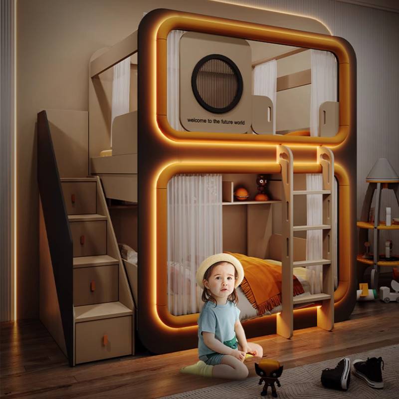 Safety Wooden Kids Beds Storage Simple Luxuce Single Design Boys Kids Bed Style Modern Custom Camas Infantiles Furniture Home