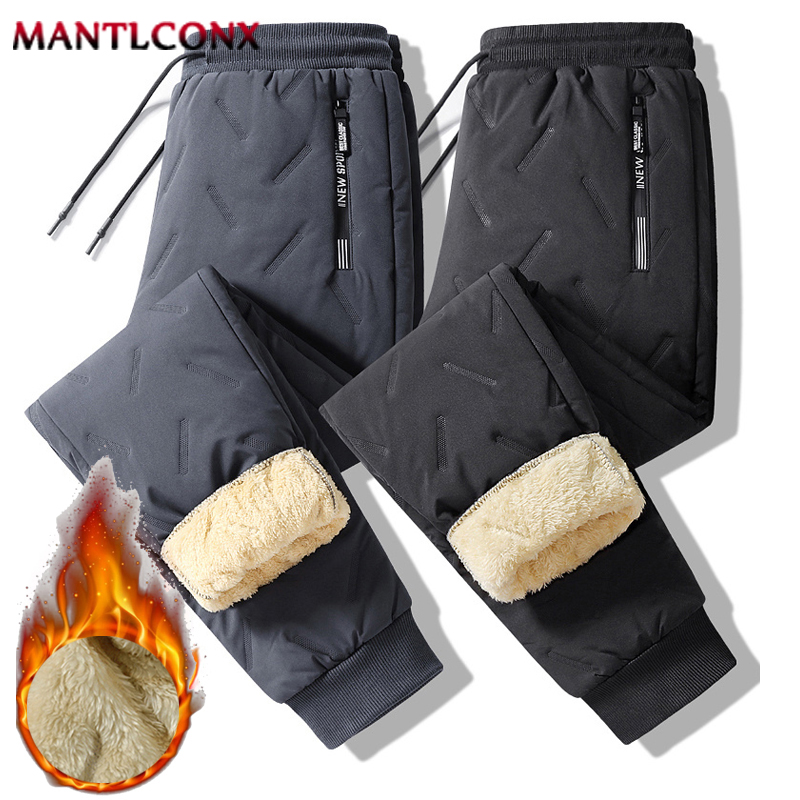 Nuovo pile caldo inverno pantaloni da uomo casual addensare pantaloni da jogging pantaloni per uomo pantaloni imbottiti termici pantaloni sportivi neri da uomo impermeabili