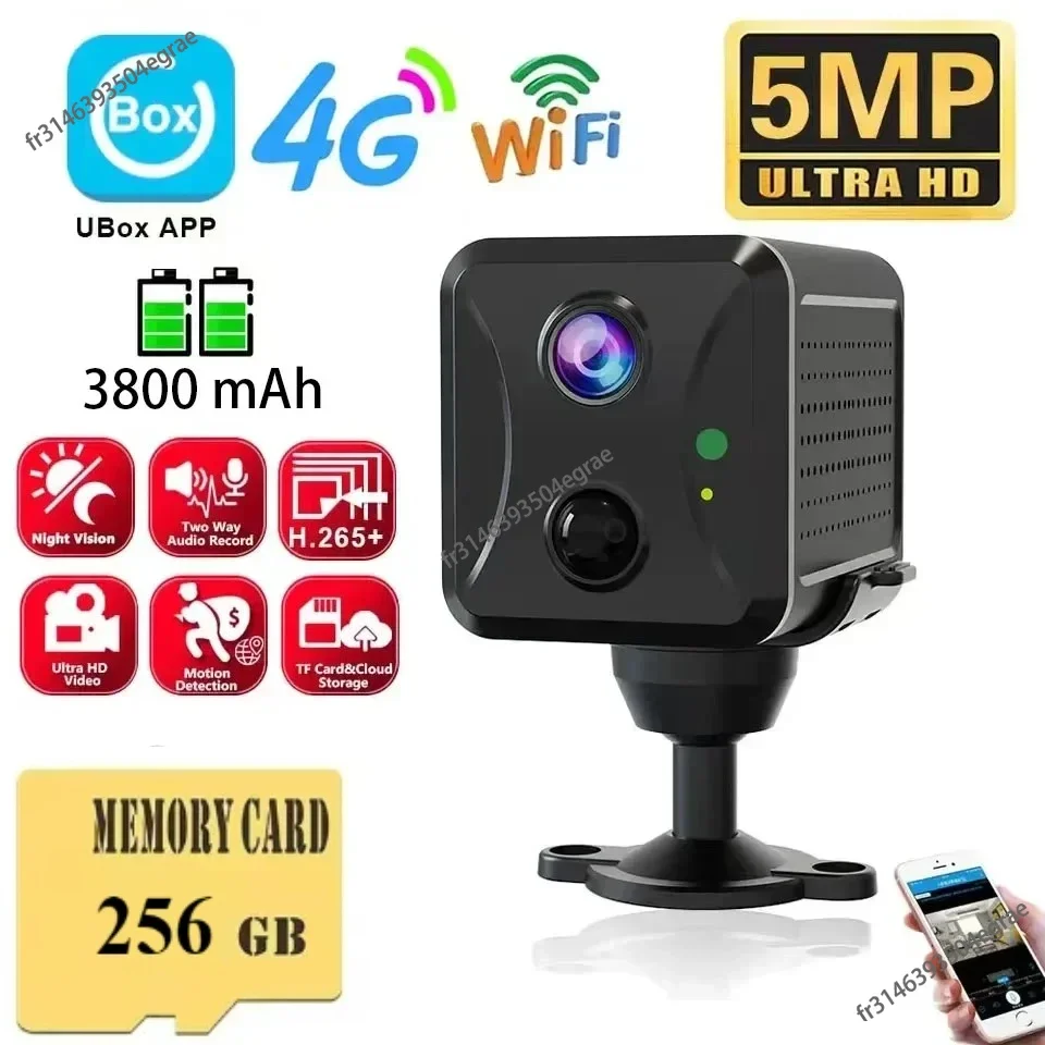 2025 CCTV-Kamera, 5 MP, 4 G, SIM-Karte oder WLAN, Heimüberwachungskamera, Gegensprechanlage, PIR-Infrarot-Erkennung, Mini-Baby-Sicherheits-IP-Kamera