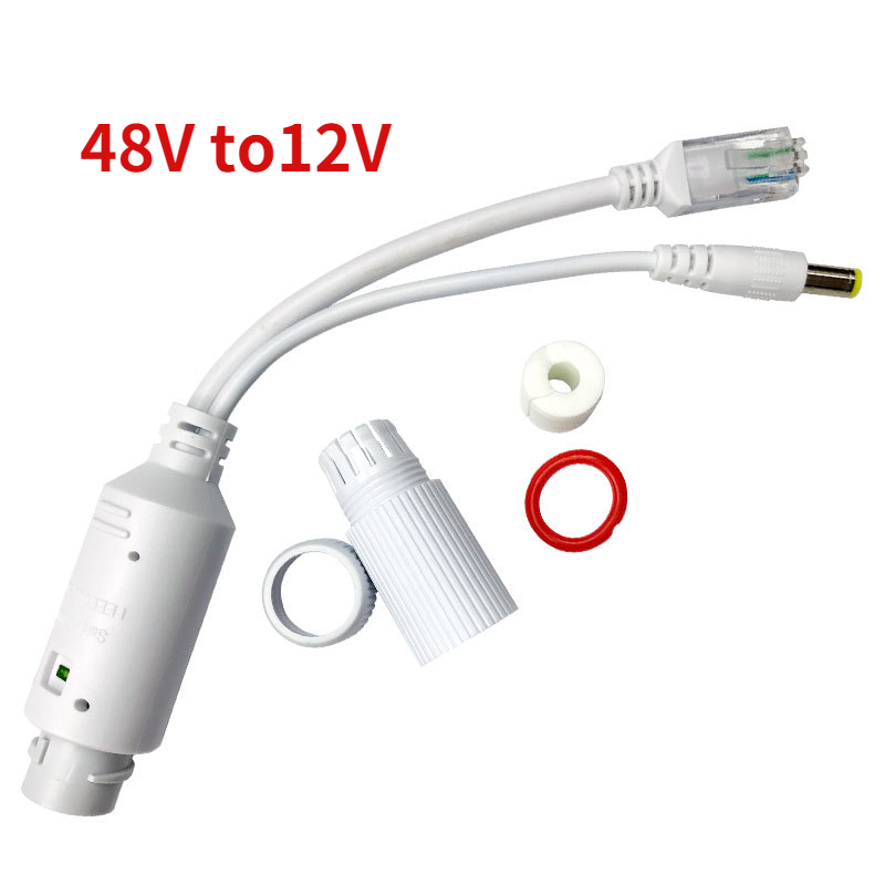 Cable adaptador POE de alimentación pasiva sobre Ethernet, divisor POE, módulo de fuente de alimentación del inyector RJ45, 12-48v para IP Camea, 1 Uds.