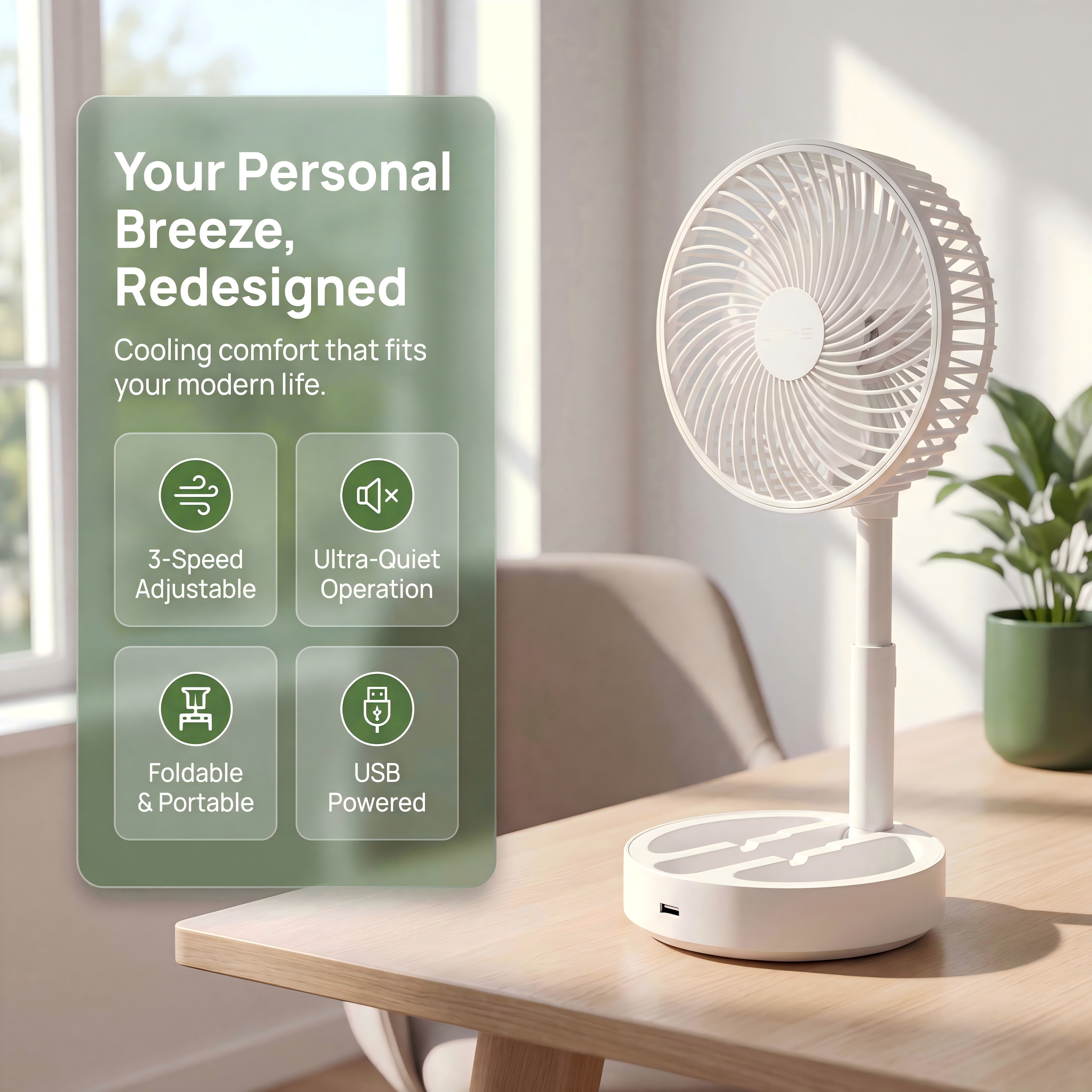 Portable High Wind Table Fan Mini Electric Air Cooler Air Circulator Desktop Cooling Fan Perfect for Home Dormitory and Office
