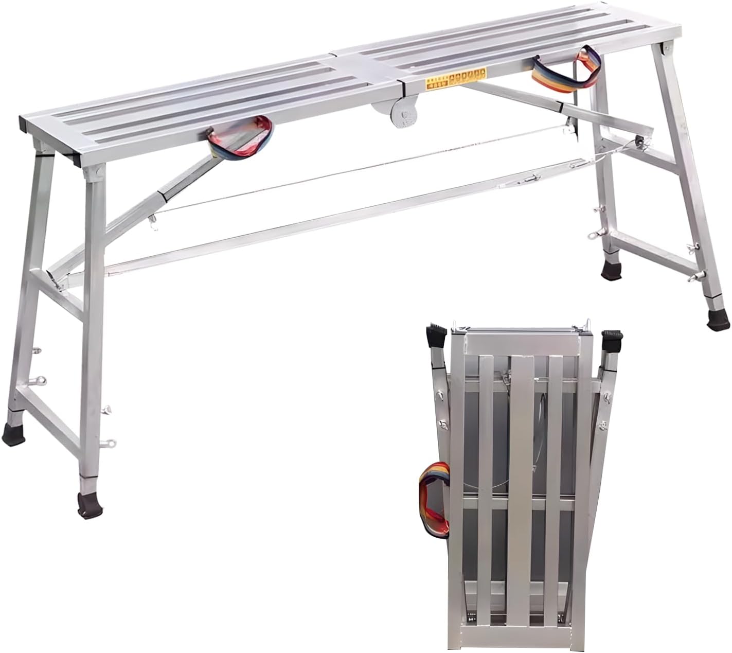 Zusammenklappbare Arbeitsplattform, tragbares verstellbares Gerüst, robust für die Dachreinigung, 160 x 30 cm
