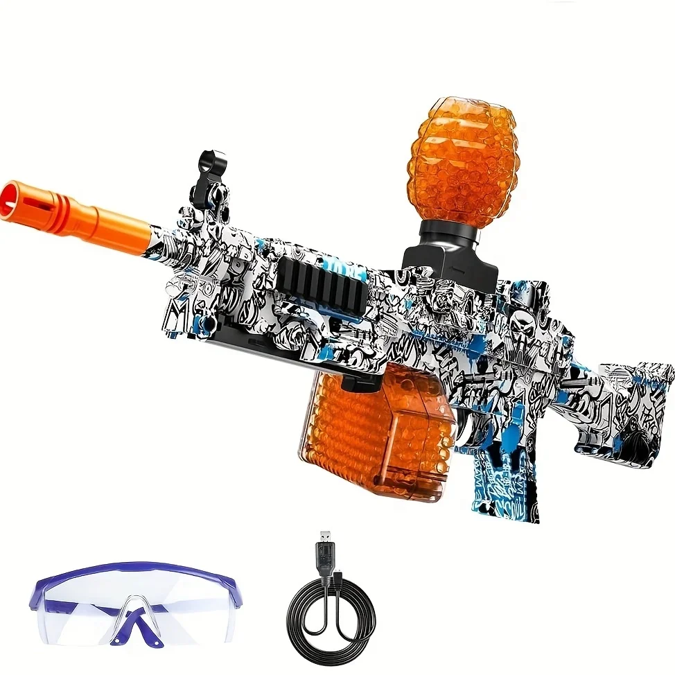 Bola eléctrica de GEL, batería recargable, automática, juguetes para juegos al aire libre para actividades, juego de equipo M249