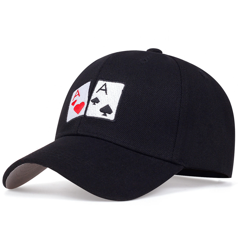 Moda Hip Hop czapka z daszkiem bawełniana czapka typu snapback kapelusz przeciwsłoneczny Poker haftowane czapki golfowe Outdoor Sports czapki rekreacyjne czapki tirówki gorra