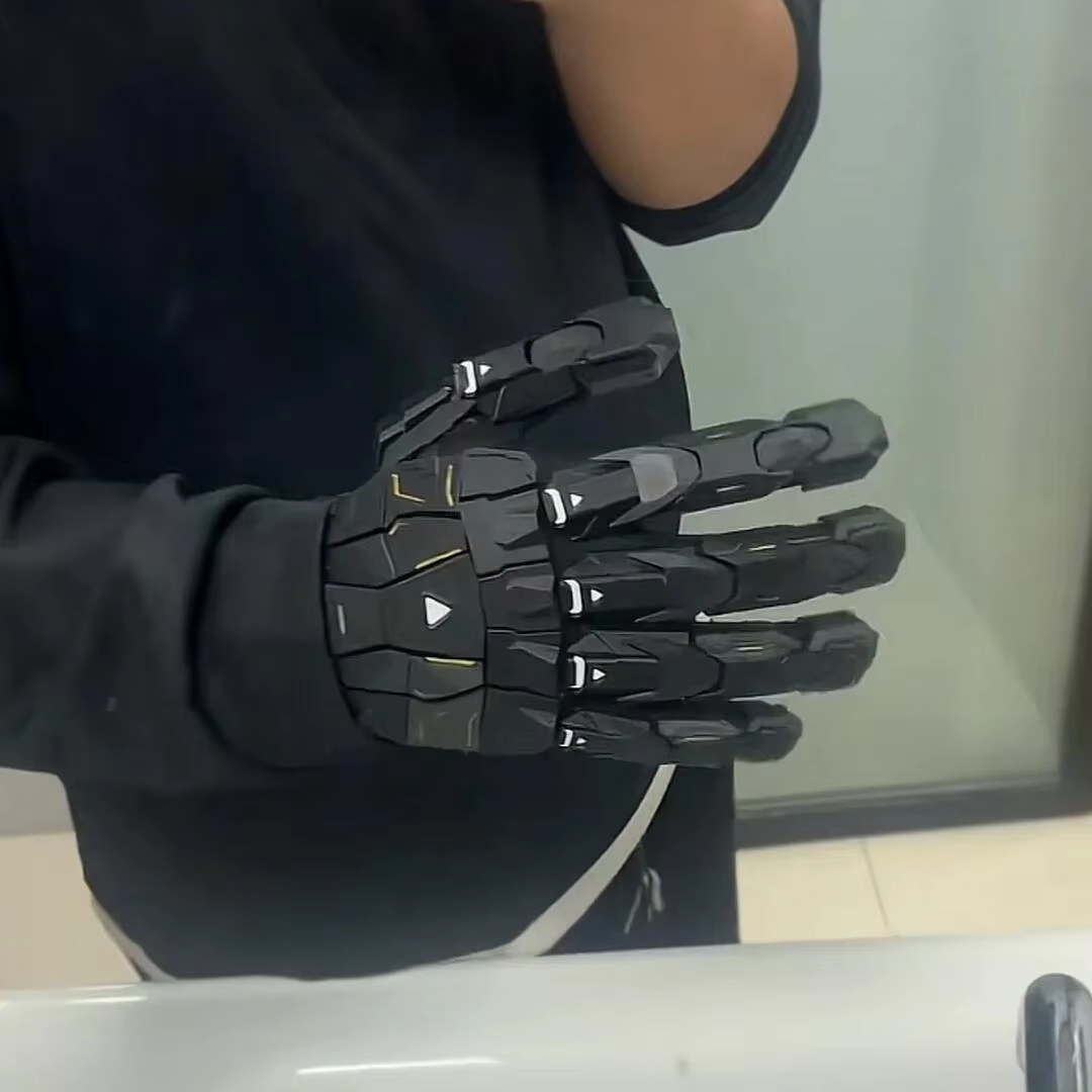 Guantes Mecánicos Punk Hechos a Mano con Impresión 3D, Guantes de Armadura de Mano Usables de Estilo Gótico Vintage, Unisex, Techwear, Cosplay, Exoesqueleto