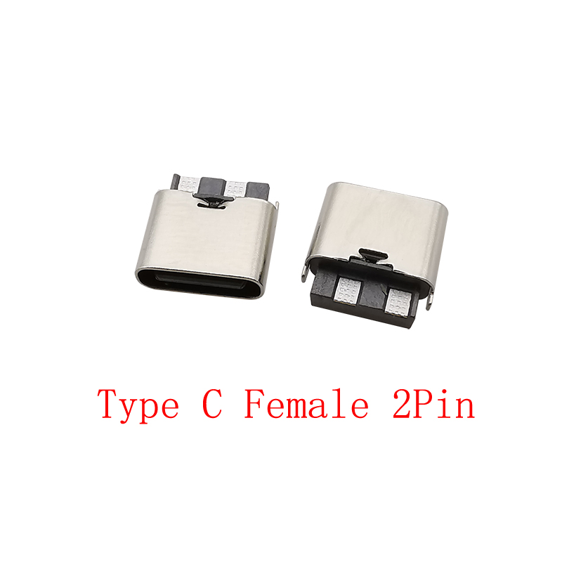 10 sztuk typu C 2-pinowe złącze portu ładowania DIY Naprawa USB typu C żeńskie gniazdo typu C 2-pinowe złącza ładowania Adapter