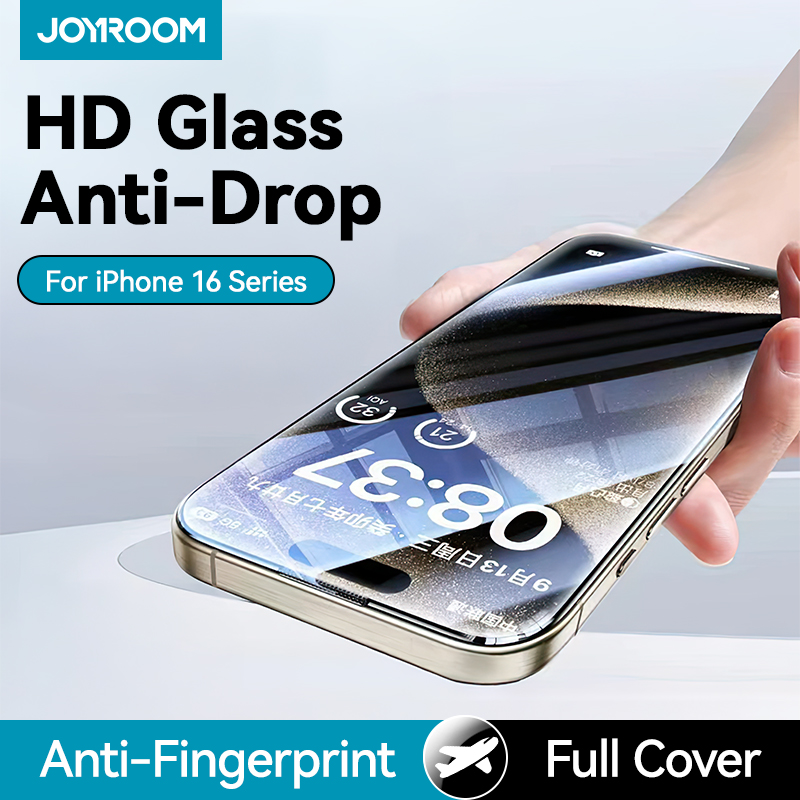 Joyroom 3/2/1PCS HD Gehärtetes Glas Für iPhone 16 Pro Max Vollbild HD Glas Screen Protector Für iPhone 16 15 14 13 Pro Max