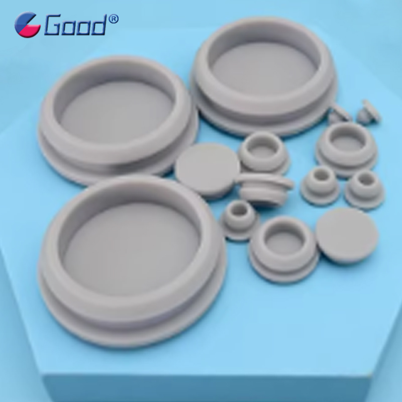 Grey High Temperature Resistance T Type Silicone Rubber Hole Caps 2.5mm~30mm Snap-on Blanking End Seal Stopper