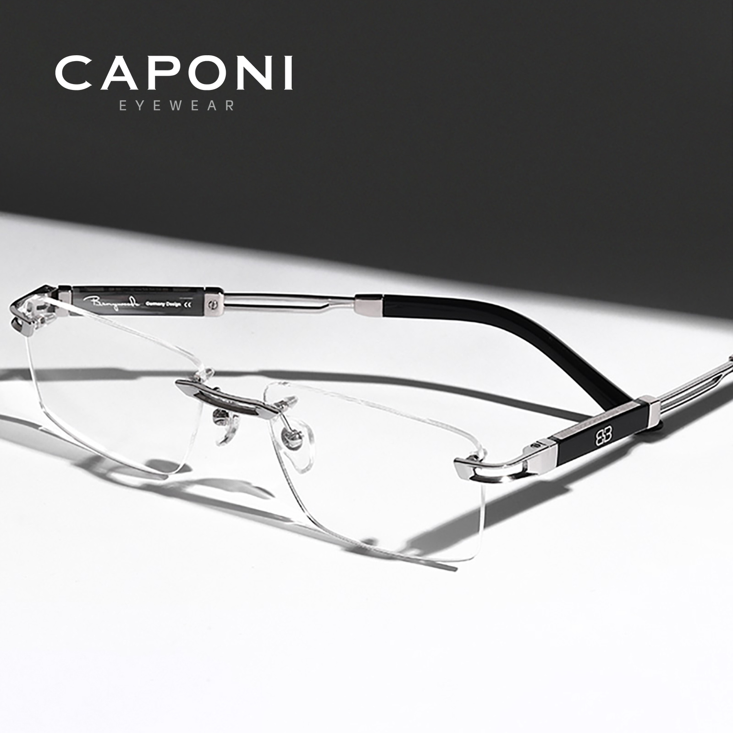 CAPONI Hot bez oprawek oprawki do męskich okularów luksusowy czysty tytan biznesowy okulary z acetatu marki UV400 zaprojektował nowe okulary J23026