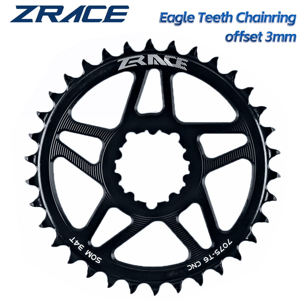 ZRACE 10s 11s 12s Kettenblätter, Eagle Tooth 7075AL CNC, 3mm Offset, MTB, für 3-Schrauben-Direktmontage-Kurbel, kompatibel mit Eagle