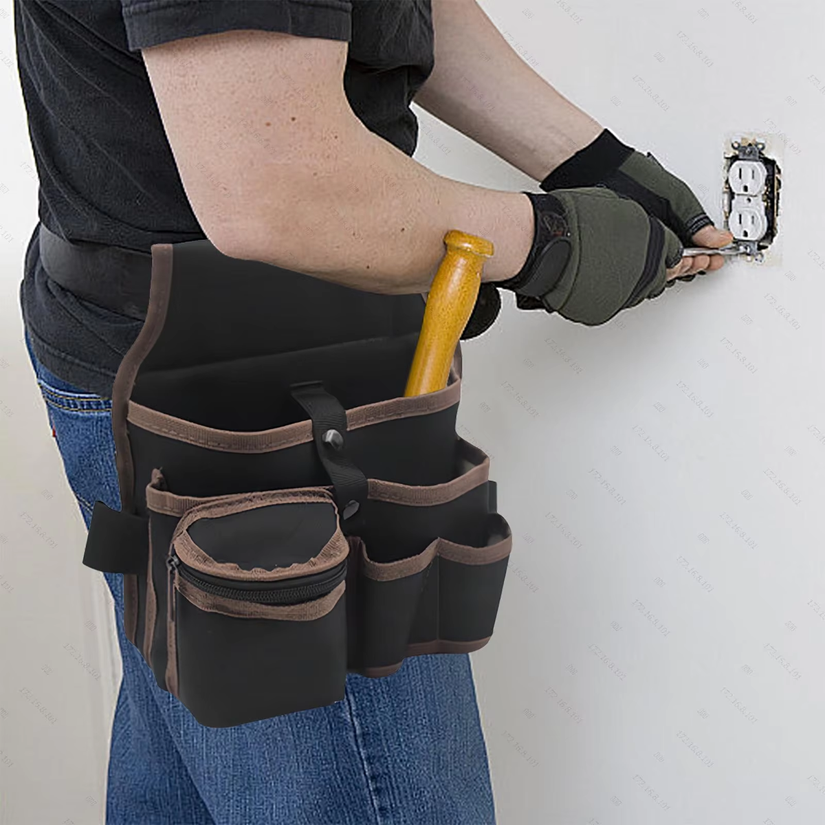 Multifunktionale Werkzeugtasche Gürteltasche Elektriker-Werkzeugset Bohrmaschinen-Hüfttasche Schraubenschlüssel-Schraubendreher-Organizer