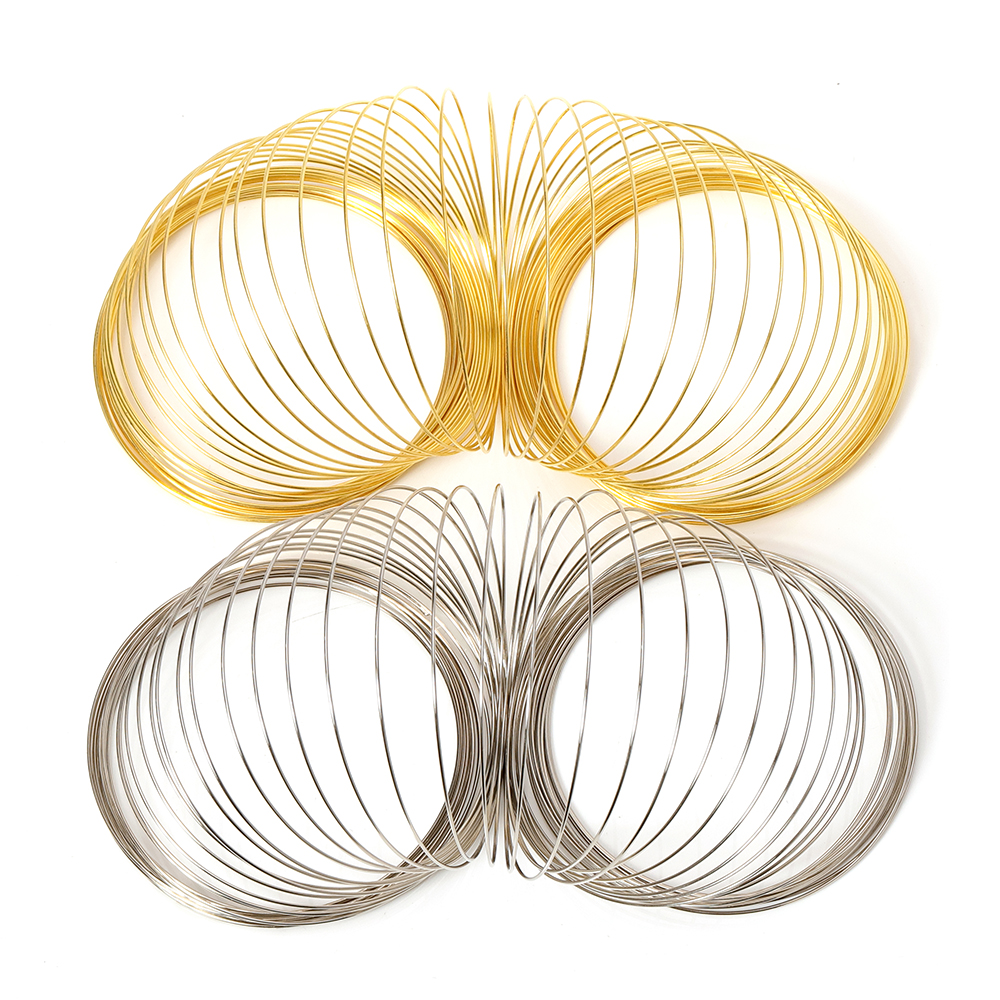 100 Loops Wire Memory Kralen Staaldraad Loop Circle 55/60 / 115mm voor Bangle Armband Maken DIY Sieraden Maken Componenten