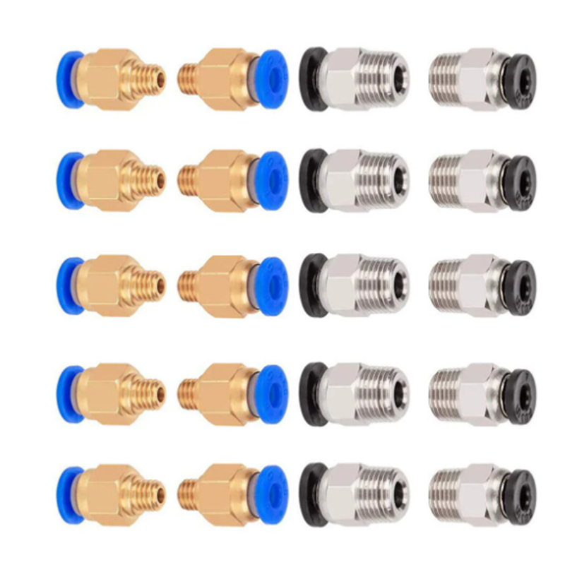 10 szt. Złączek pneumatycznych do drukarek 3D, części PC4 M6 M10, szybkozłączki, złączki do rur 1,75/3 mm, złączki do rur PTFE 2/4 mm