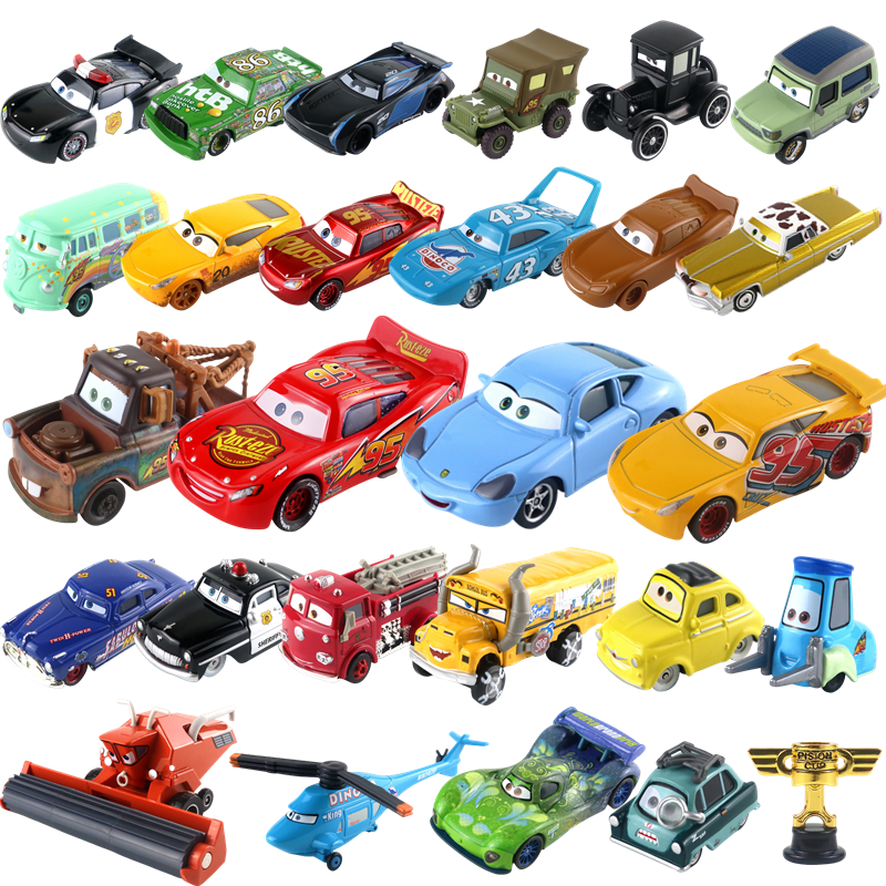 Juguetes de Autos: Lightning McQueen, Sally Carrera, Mater, Cruz Ramirez, Chick Hicks, Jackson Storm Regalos de Cumpleaños de Metal Fundido a Presión