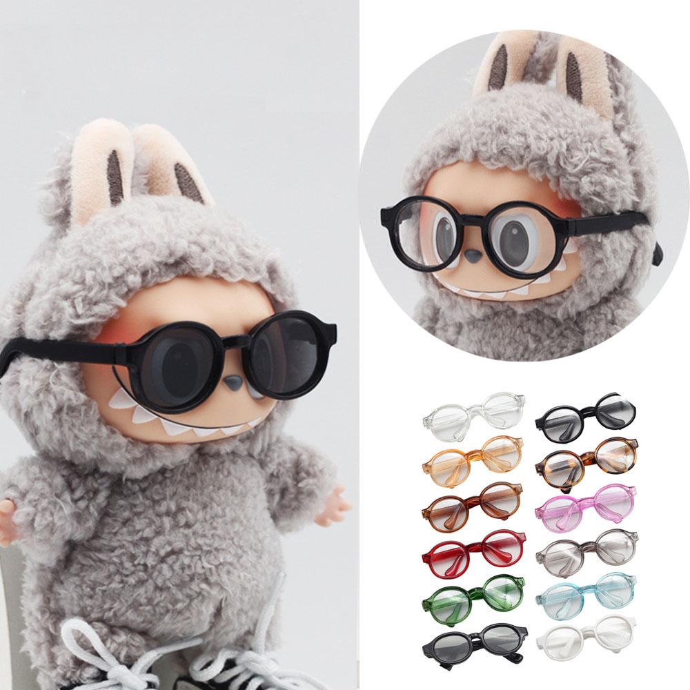 Óculos de plástico transparente de 6.5cm 9cm para 1/8 1/6 1/3 1/4 bjd para labubu msd sd pelúcia para boneca exo óculos de sol