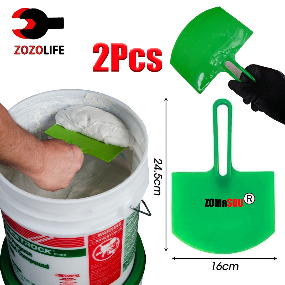 1/2Pcs Gebogene Eimer Scoop Schaber Spackle Farbe Kitt Messer Trockenbau Finishing Gips Schaben Aufkleber Patch Bau Werkzeuge