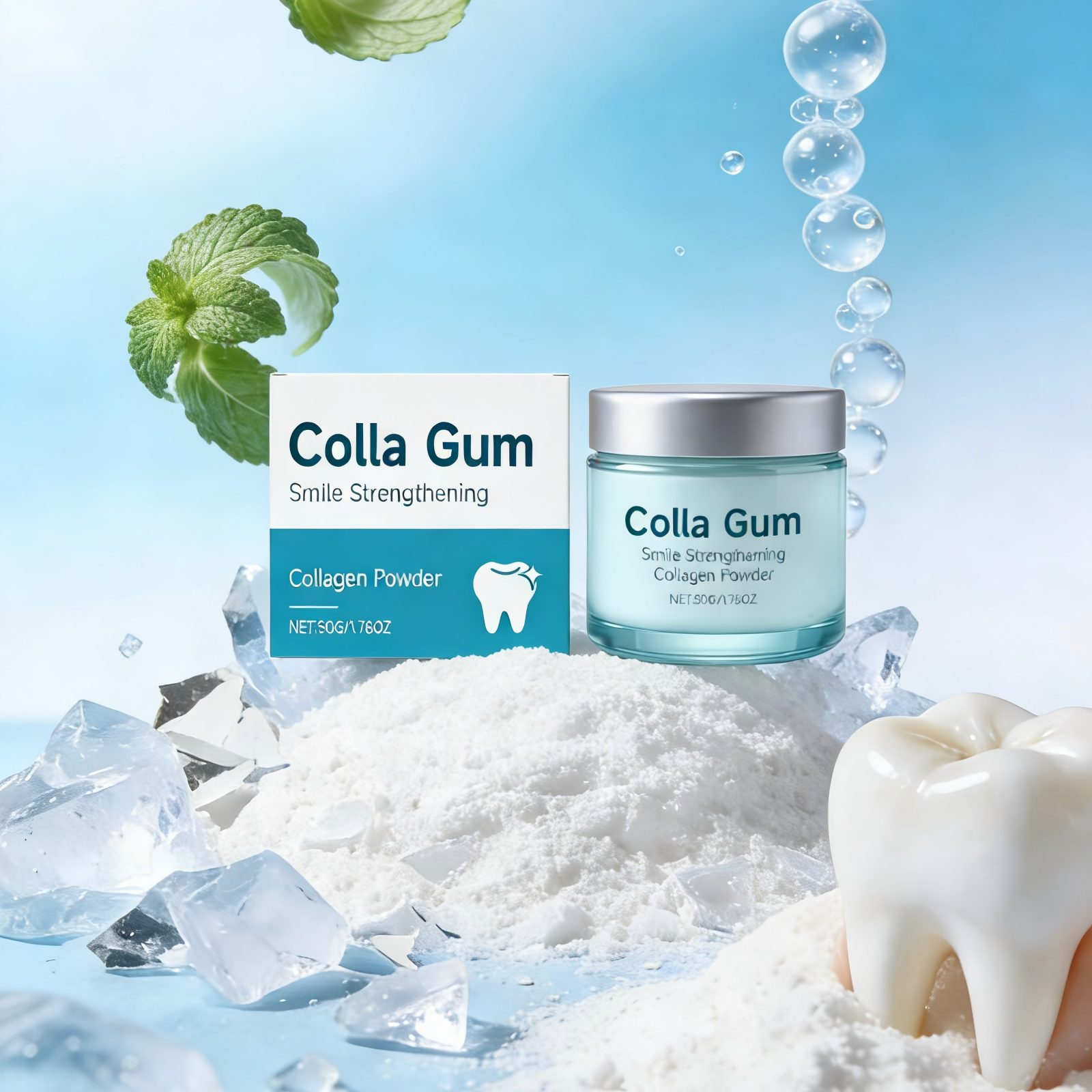 Collagen Whitening Tooth Powder for Brushing Teeth Dental Plaque Remover Fresh Breath Dental Caries Repair Oral Care Products