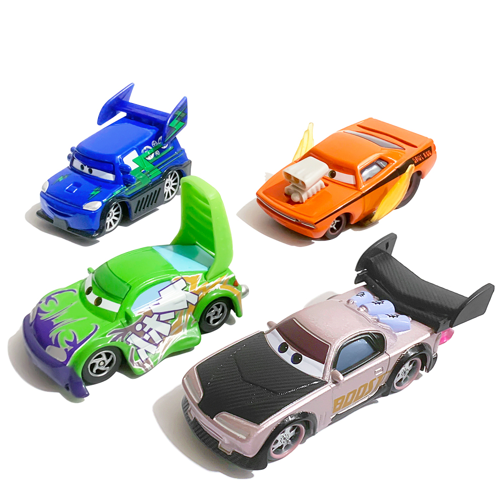 Disney Pixar Auta: Przeszkody drogowe, zbrojoni, Snot-Rod, Boost, DJ i Wingo - model samochodów z odlewu stopu, zabawki, prezent dla dzieci.