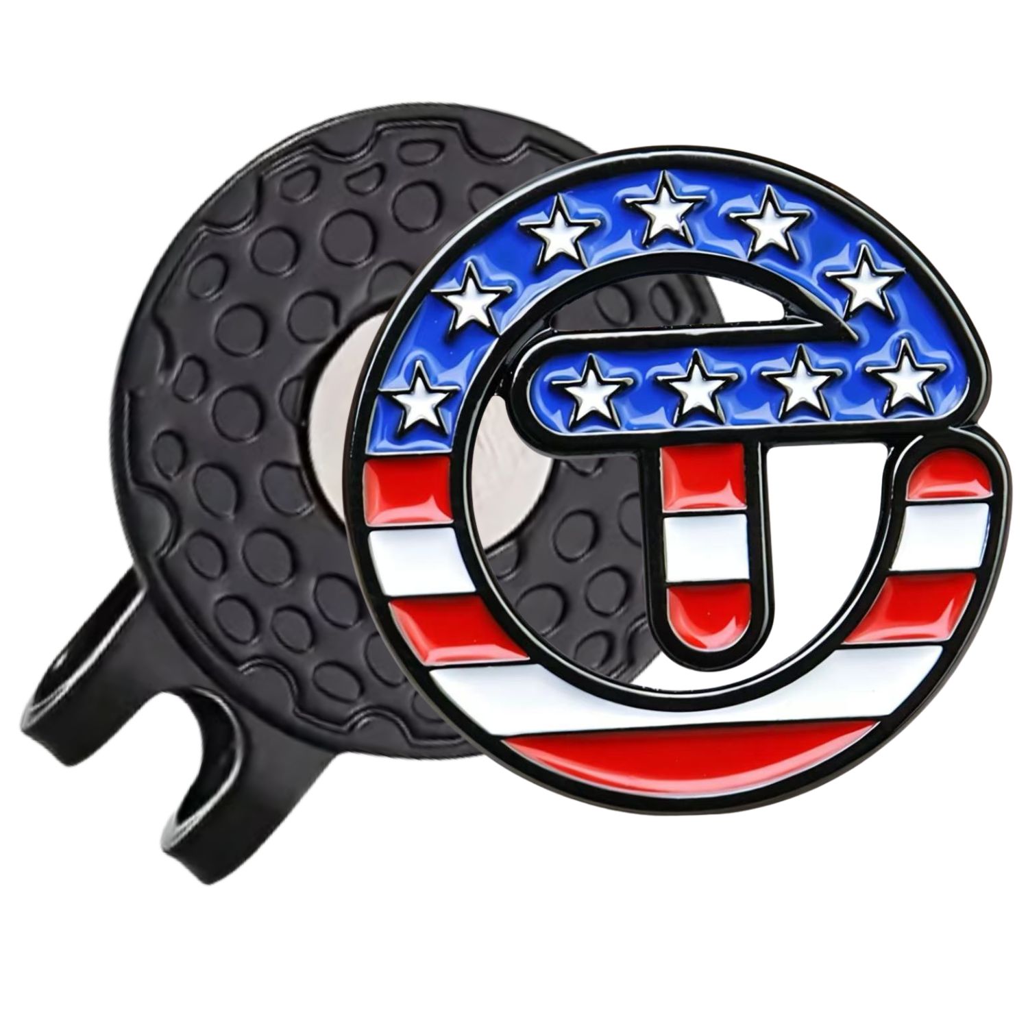 Marcador de Pelota de Golf con Diseño de Estrellas y Rayas de EUA, con Clip Magnético para Gorra, Accesorios de Golf, Regalo para Golfistas, Regalo de Golf Premium para Hombres