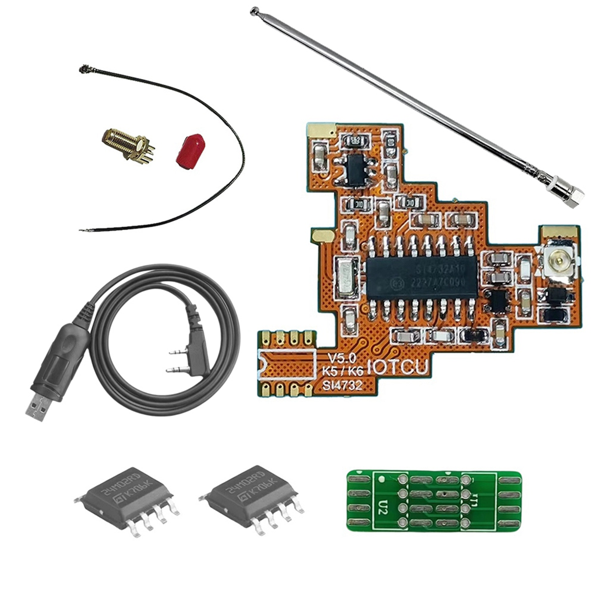 BABQ SI4732 V5.0 moduł FPC + układ 2x2M + antena pełny zestaw Multi System dla Quansheng UVK5 UVK6 HF odbiór pełnozakresowy na falach krótkich