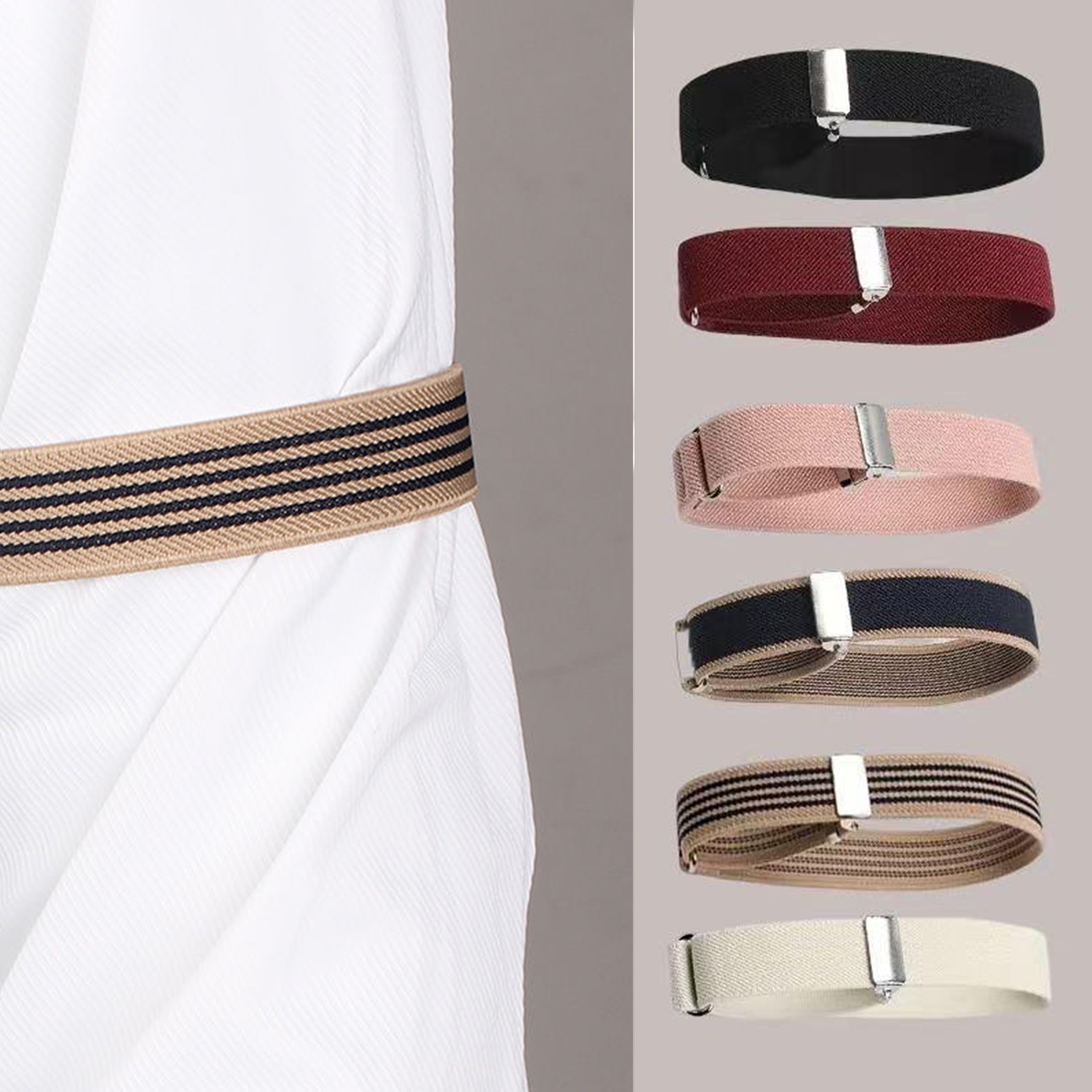Nova moda ajustável braço punhos bandas 2cm de largura braçadeira elástica camisa manga titular para festa casamento acessórios roupas