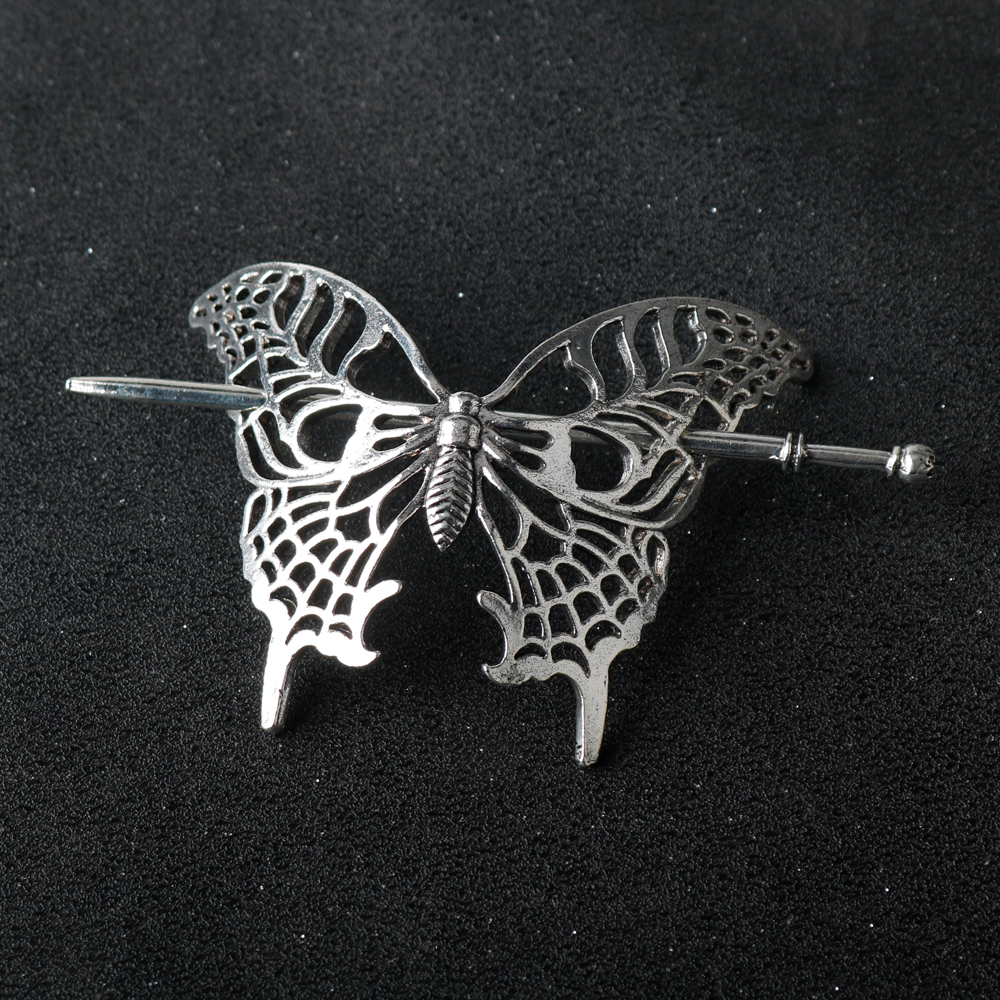 Accesorios para el cabello vikingo nórdico, palo de pelo de mariposa para mujer y niña, Tiara gótica, Clip para el pelo, joyería de Metal