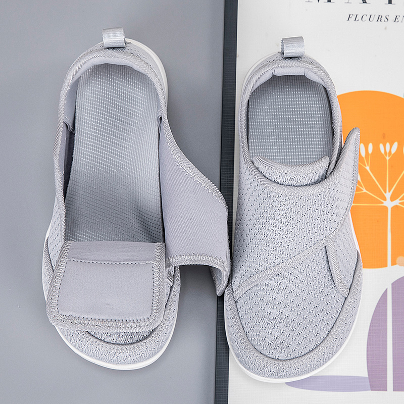 Scarpe aperte per anziani Scarpe per diabetici regolabili Piede gonfio Grasso largo Alluce Valgo Borsite Ortopedia Eversione del pollice Uomo Donna