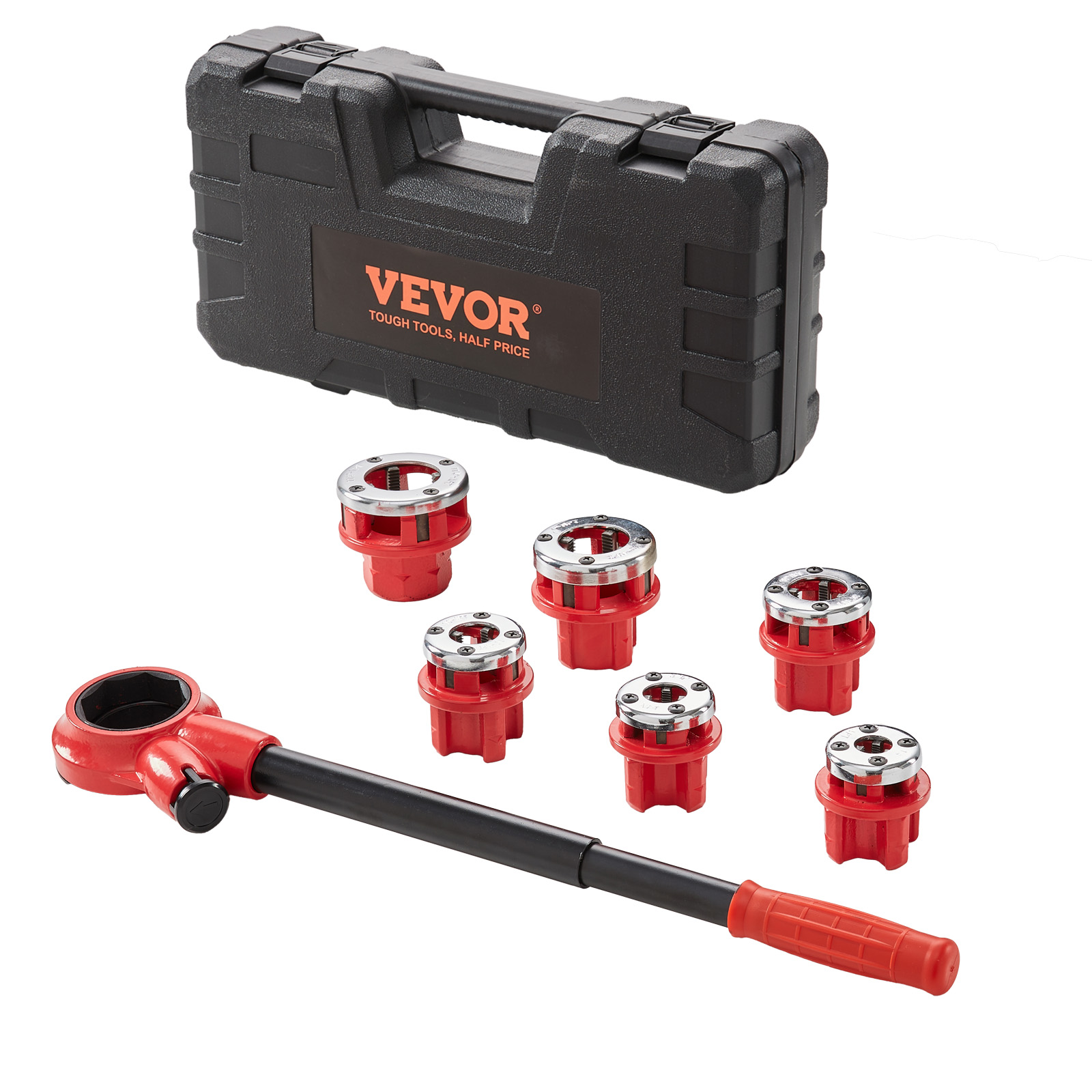 SucceBuy Handleiding Pijp Threader Ratel Tool Draagbare Pijp Threading Set w/6 STKS NPT Sterft voor Gegalvaniseerd Aluminium Ijzer Koperen Pijp