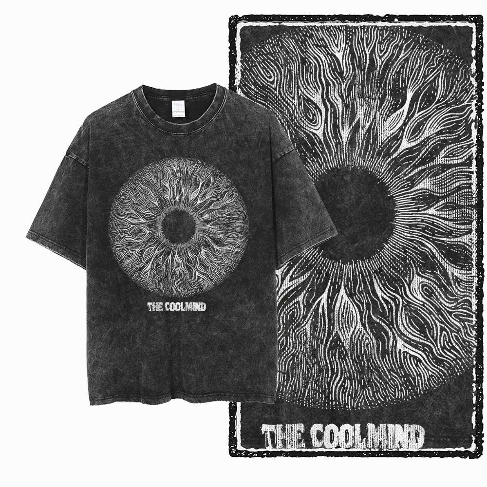 G12 Acid Washed Black Cool 100 % Baumwolle Streetwear bedrucktes Herren-T-Shirt | Streetwear Big Size Vintage O-Ausschnitt Herren T-Shirt