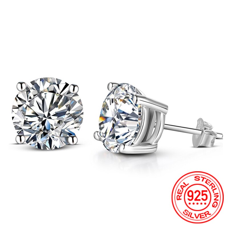 0.5-2 Carati 8.0mm D Colore Moissanite 100% 925 Orecchini in argento sterling per le donne Gioielli da sposa scintillanti di alta qualità