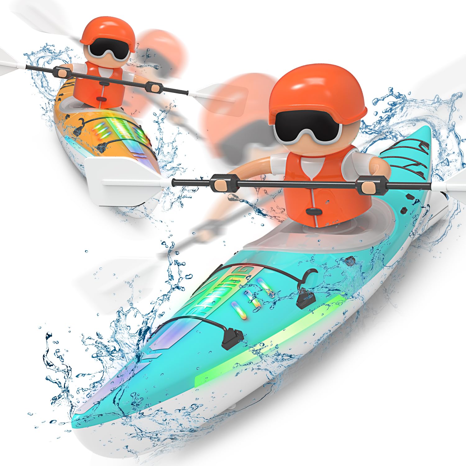 Rc Boot Kajak Raceschip 2.4G Afstandsbediening Roeiboot Peddelen Water Wedstrijdspellen Zomer Buiten Speelgoed Voor Jongens Kids Cadeau