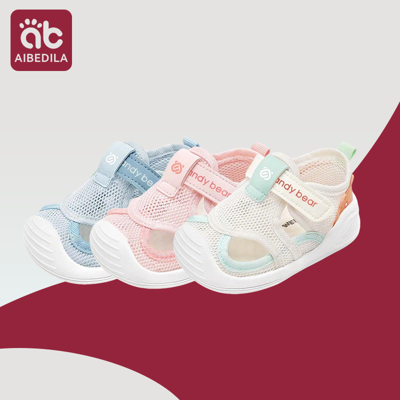 AIBEDILA Baby Boys Girls Summer Mesh Sandals Outdoor Sports Shoes Breathable Closed Toe Velcro Walking Shoes