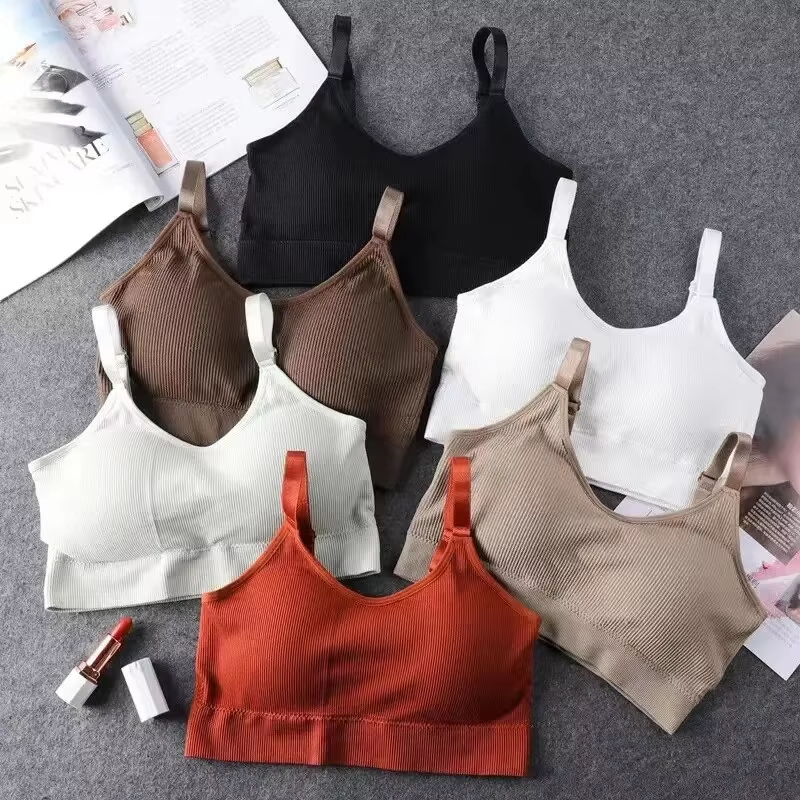 Sous-vêtements Sexy pour femmes, sans anneau en acier, Lingerie, soutien-gorge, haut tubulaire enveloppé sur la poitrine, beauté du dos, en coton actif, Section fine