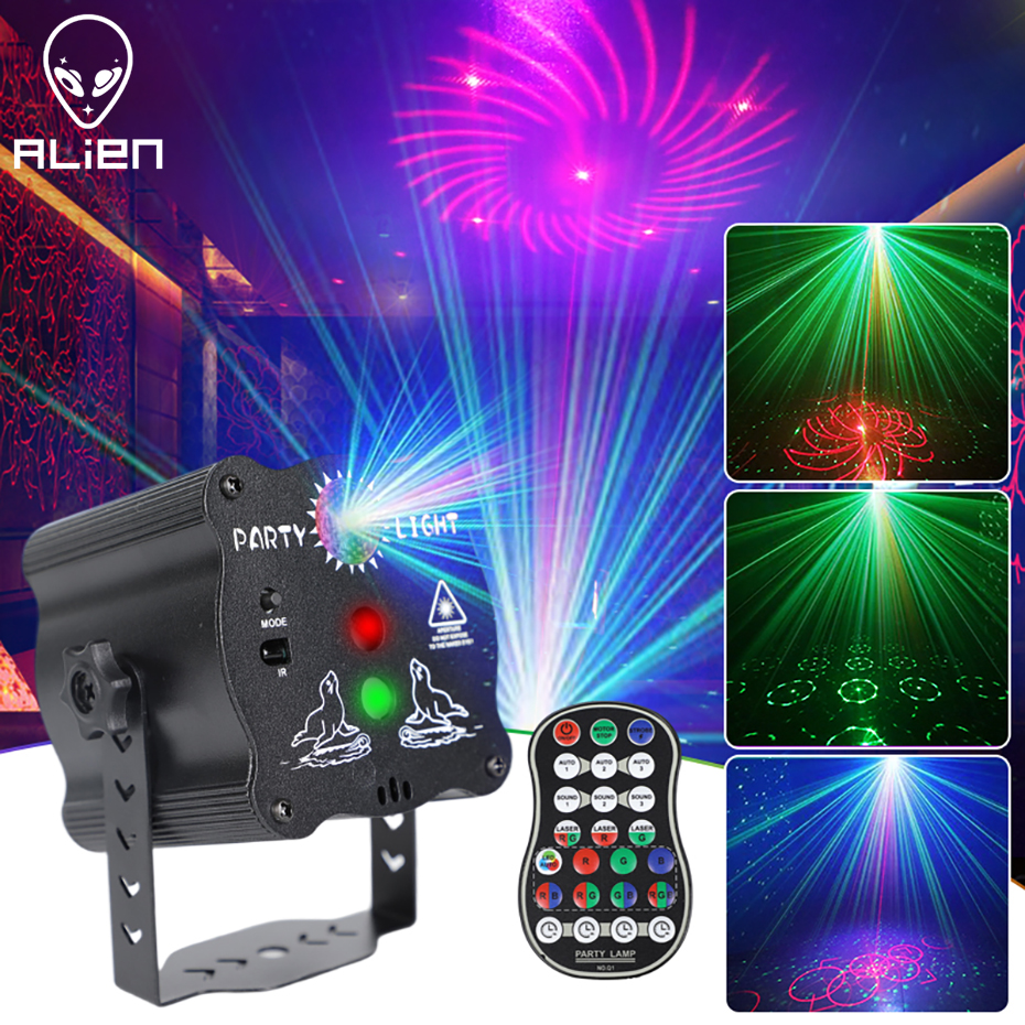 ALIEN-proyector láser LED estroboscópico para escenario, luz LED RGB activada por sonido, recargable, para fiesta, DJ, discoteca, baile, cumpleaños, boda, Bar, navidad