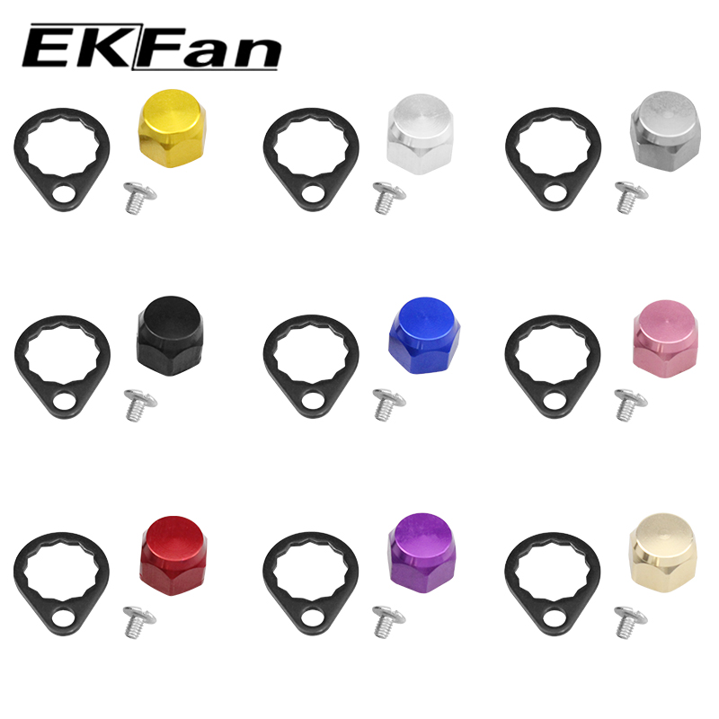 EKfan M8 Daiwa M7 Shimano Écrou Gauche/Droite avec Rondelles de Sécurité Noires 15MM et Vis pour Pièces de Rechange de Moulinets de Pêche à l'Appât DIY