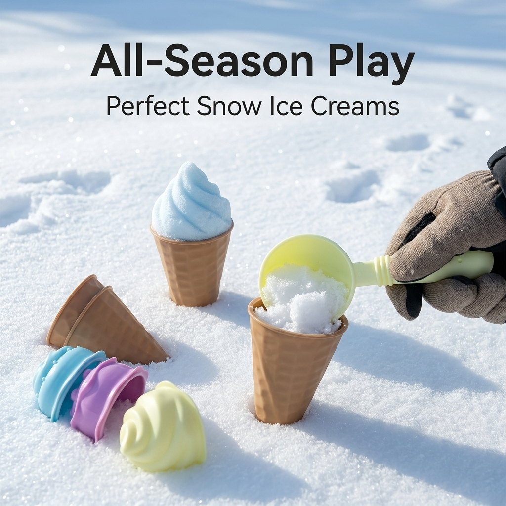 Strand- und Schneespielzeug-Set, Sandspielzeug, Eiscreme-Form für Sommer und Winter, Sandgräber-Werkzeuge, Outdoor-Spiele, Weihnachten