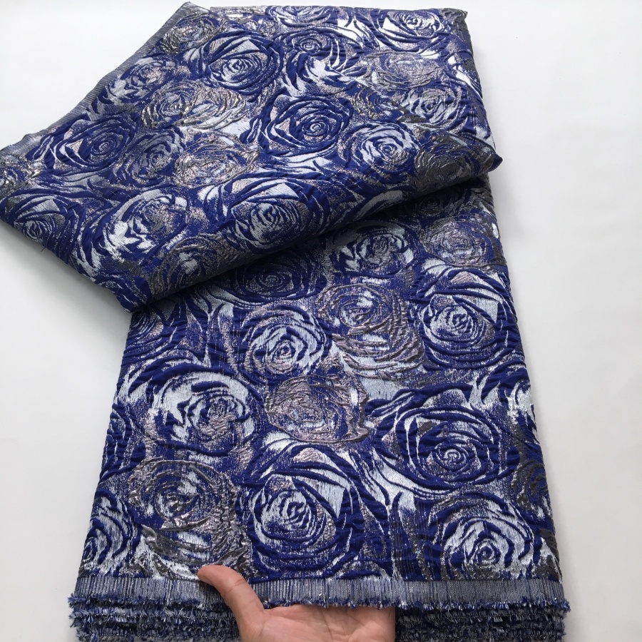 2026 nigeriano brocado jacquard tecido de renda alta qualidade africano 5 metros tecidos renda bordada para mulheres costura vestidos baile