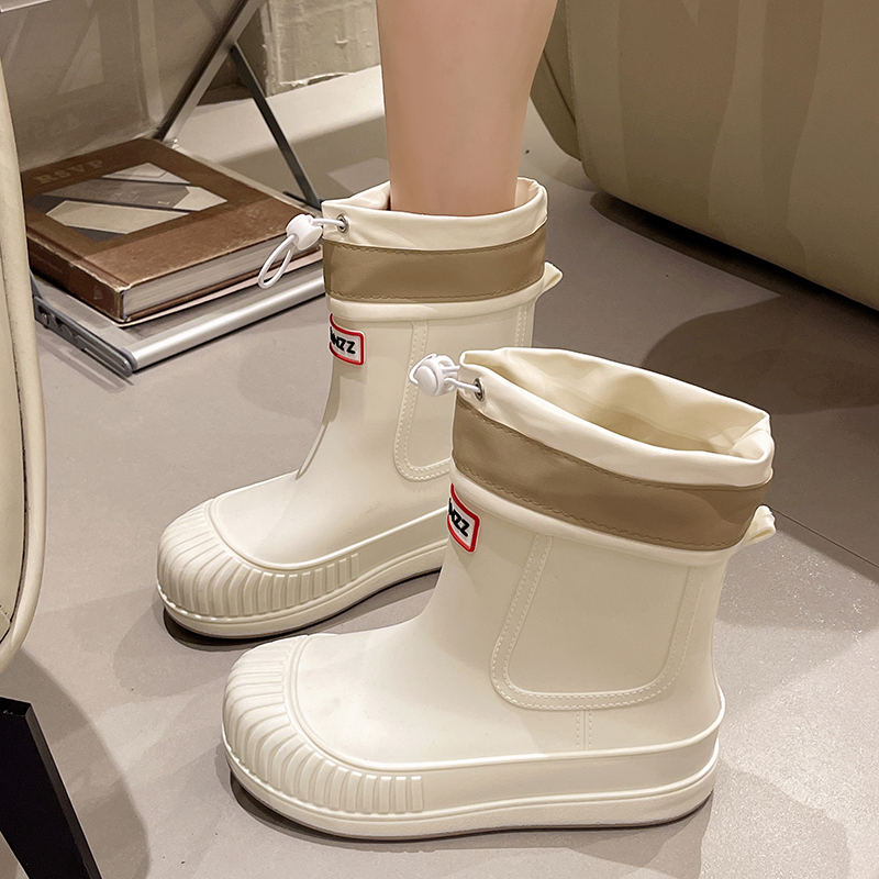 Comfort นิ่มกันลื่นแฟชั่นรองเท้าบูทหน้าฝนสำหรับผู้หญิงกันน้ำได้รองเท้าบูทหน้าฝนผู้หญิงเดินป่ากลางแจ้งโรงเรียนที่ฝนตกด้วยการเดินเท้าตั้งแคมป์